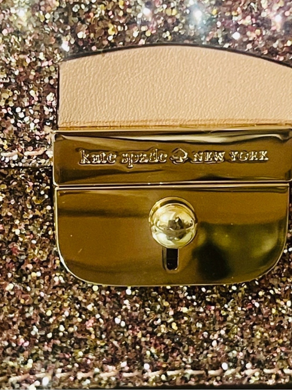 Kate Spade NWOT rose gold Glittery Pink Crossbody Bag - Picture 12 of 13